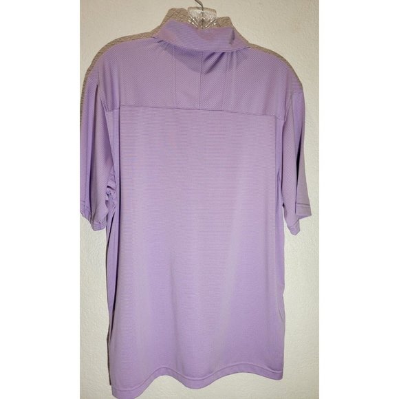 Pebble Beach Men’s Dry-Luxe Performance Short Sleeve Polo, Purple Stripe, Size M - Picture 5 of 6